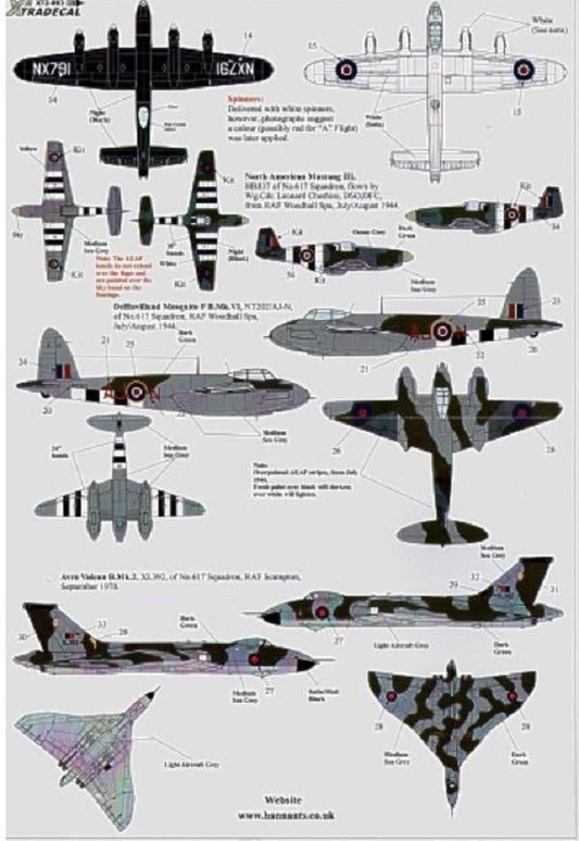 Xtradecal X72093 1/72 617 (Dambusters) Squadron 1943-2008 Model Decals - SGS Model Store
