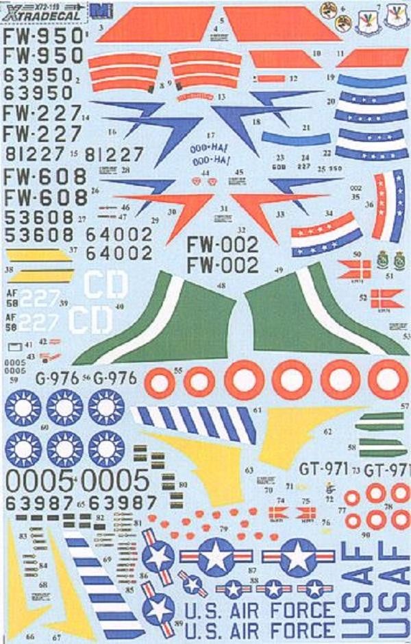 Xtradecal X72119 1/72 F-100D/F Super Sabre Pt 2 Model Decals - SGS Model Store