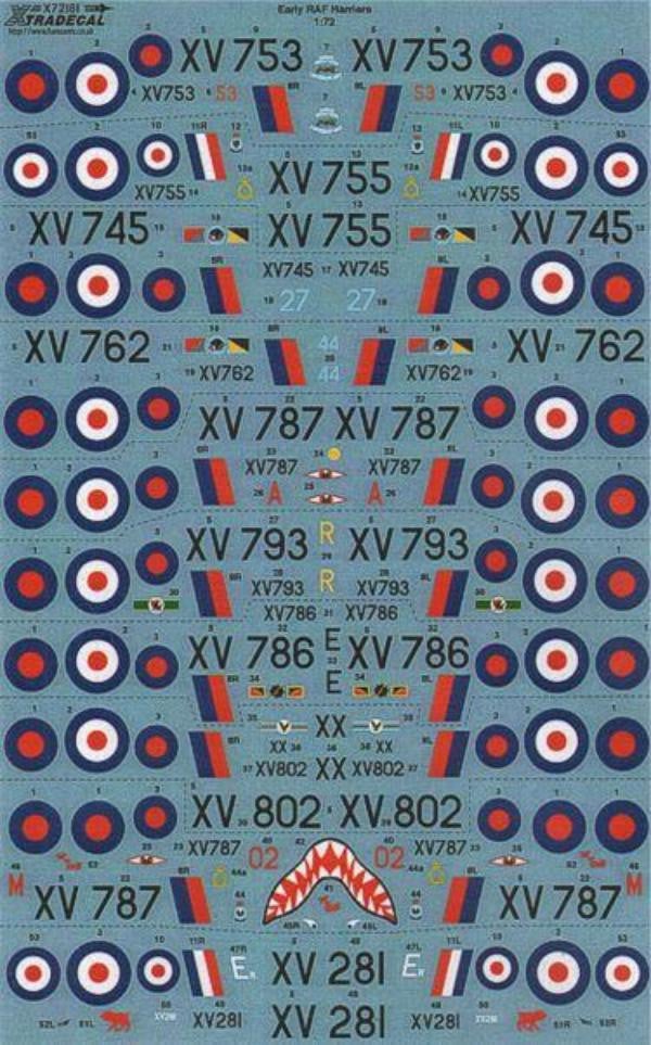 Xtradecal X72181 1/72 BAe Harrier GR.1 Model Decals - SGS Model Store