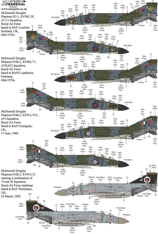 Xtradecal X72290 1/72 RAF FG.1 & FGR.2 Phantom Pt.2 Model Decals - SGS Model Store