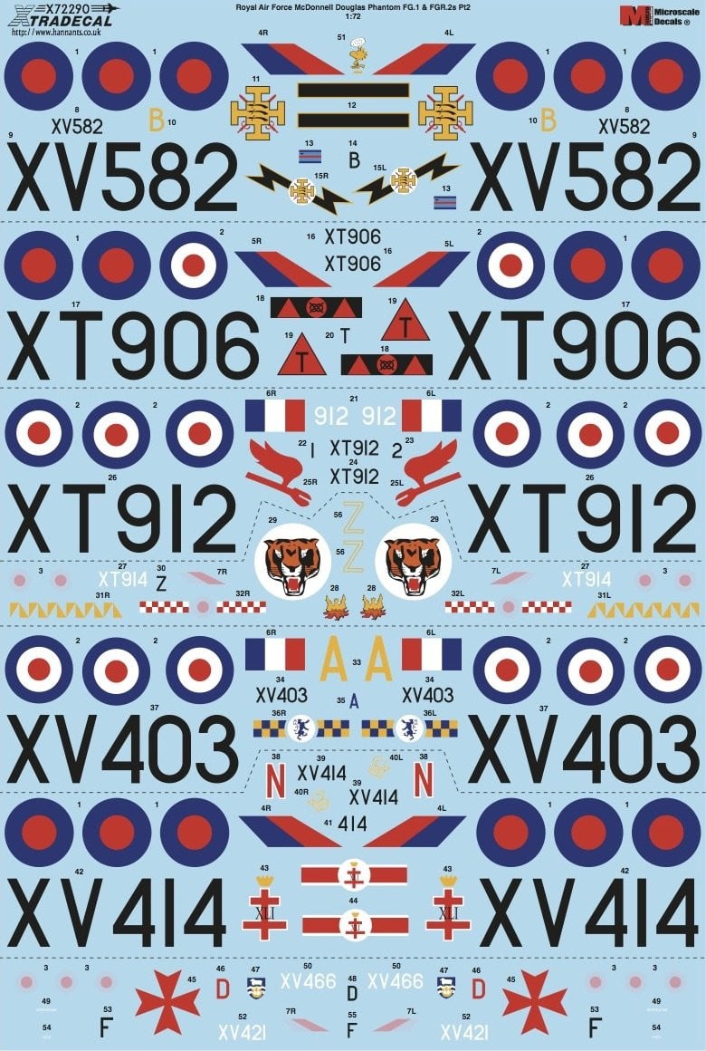 Xtradecal X72290 1/72 RAF FG.1 & FGR.2 Phantom Pt.2 Model Decals - SGS Model Store