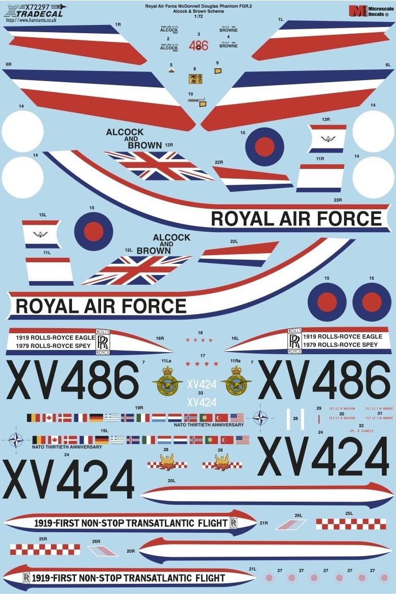 Xtradecal X72297 1/72 RAF FGR.2 Phantom Pt.8 Model Decals - SGS Model Store