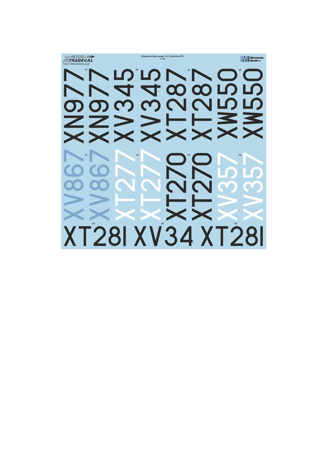 Xtradecal X72307 1/72 Blackburn Buccaneer S.2 Collection Part.1 Model Decals - SGS Model Store