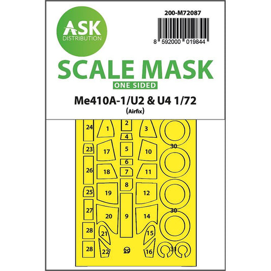 1:72 Me 410A-1/U2 & U4 one-sided mask for Airfix 200-M72087 Art Scale