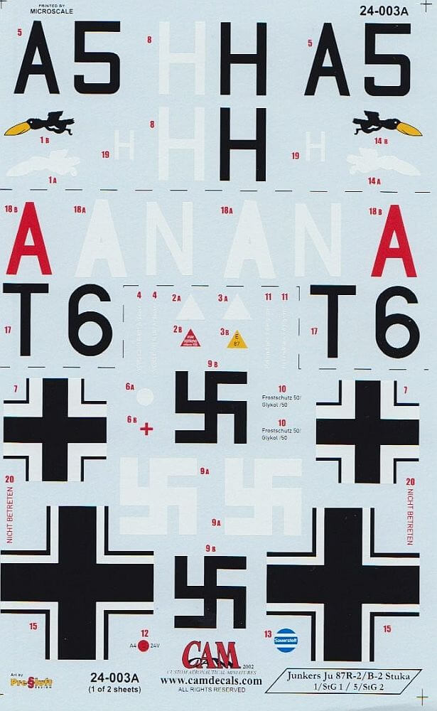 1:24 Junkers Ju-87B-2/R2 'Stuka' 24-003 CAM