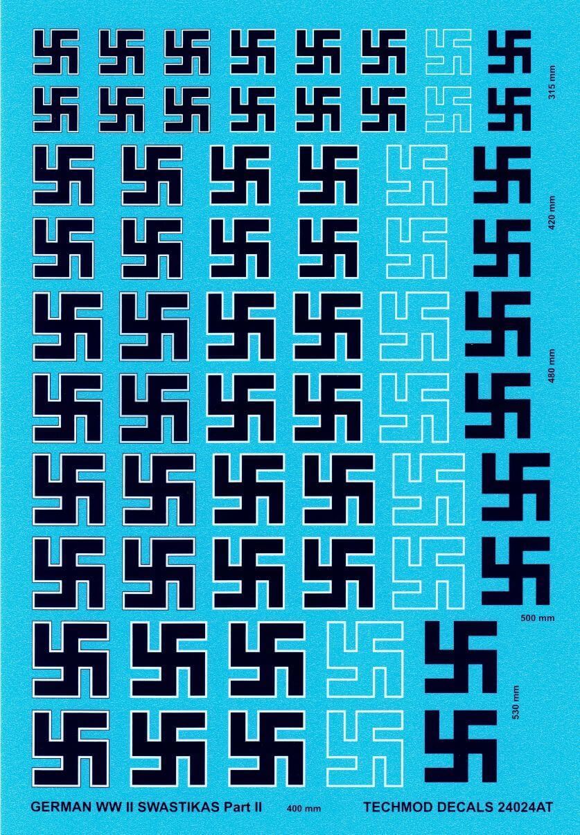 1:24 German Swastikas WW II Part II 24024 Techmod Decals