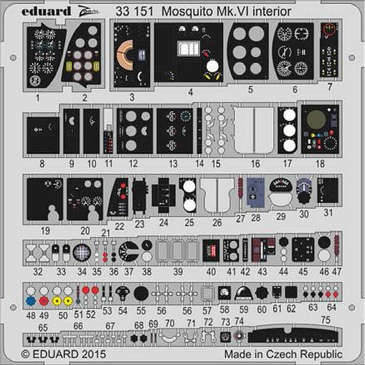 1:32 Mosquito Mk.VI Interior Zoom Detail Set for Tamiya 33151 Eduard