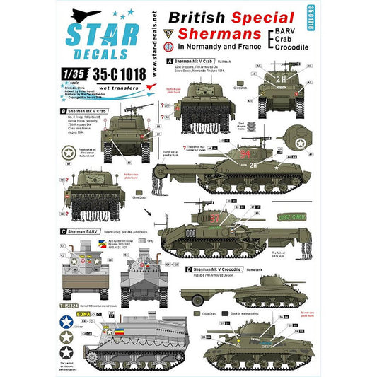 1:35 British Special Shermans in Normandy and France 35-C1018 Star Decals