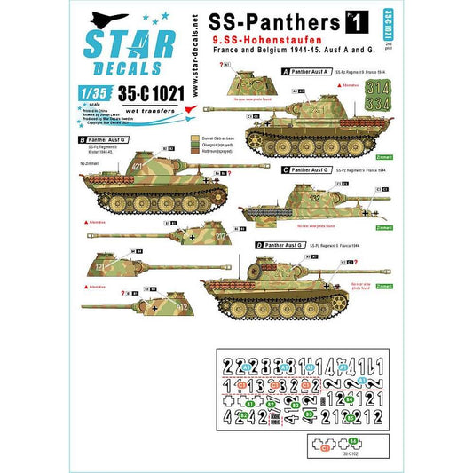 1:35 SS-Panthers Part 1 9.SS-Hohenstaufen 35-C1021 Star Decals