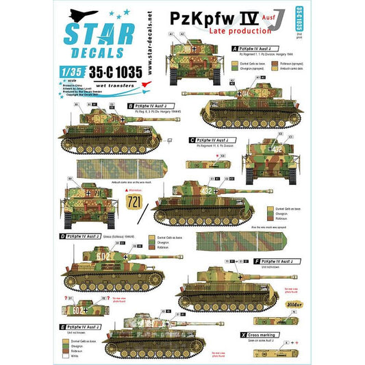 1:35 Pz.Kpfw.IV Ausf.J Late Production 35-C1035 Star Decals