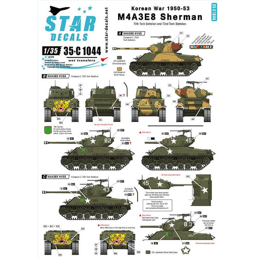 1:35 Korean War M4A3E8 Sherman 35-C1044 Star Decals