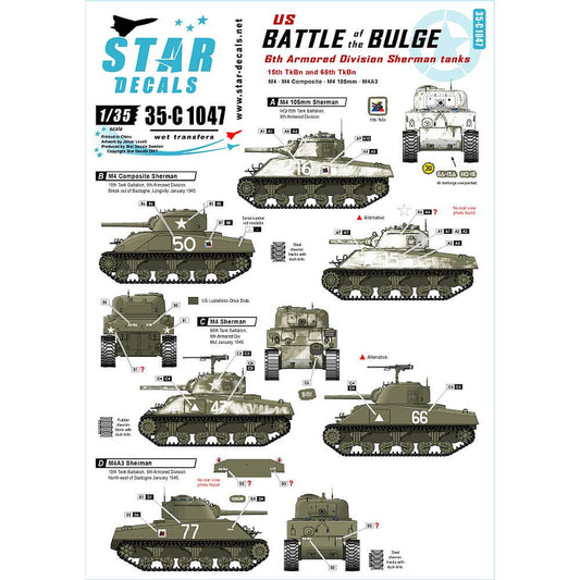 1:35 US Battle of the Bulge 35-C1047 Star Decals