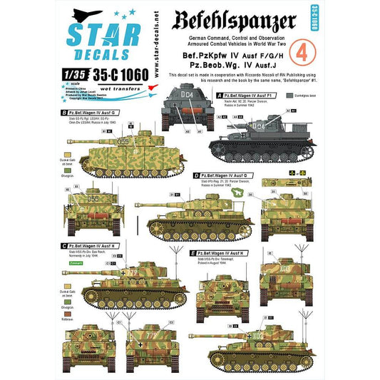 1:35 Befehlspanzer #4 Bef.PzKpfw IV Ausf F/G/H 35-C1060 Star Decals