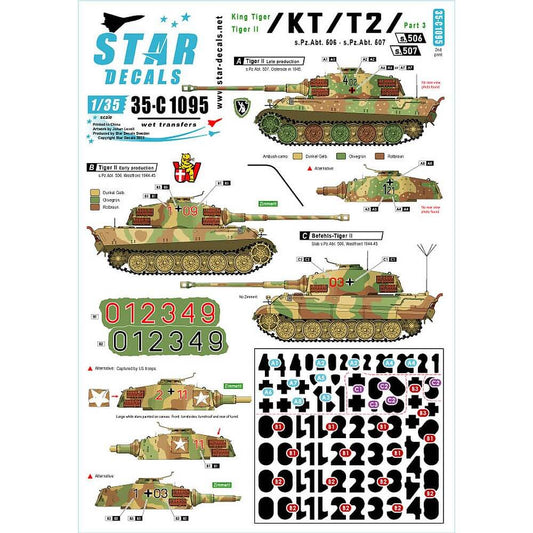 1:35 King Tiger / Tiger II # 3. 35-C1095 Star Decals