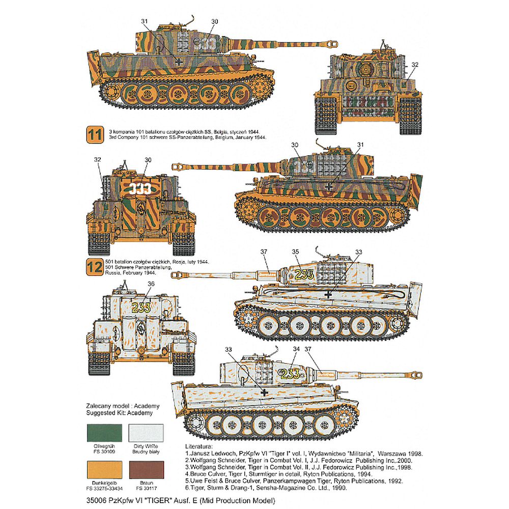 1:35 Pz.Kpfw.VI Tiger Ausf.E Mid Production 35006 Techmod Decals
