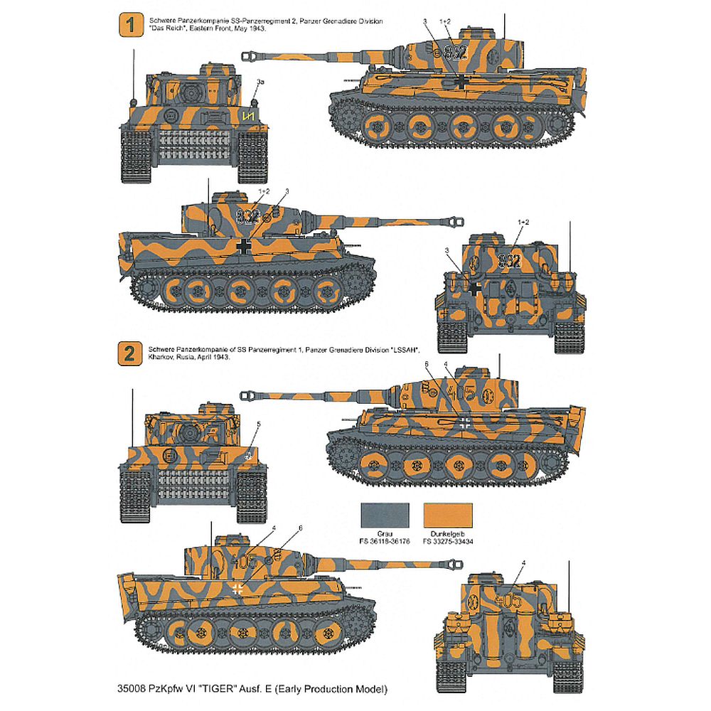 1:35 Pz.Kpfw.VI Tiger Ausf.E Early Production 35008 Techmod Decals