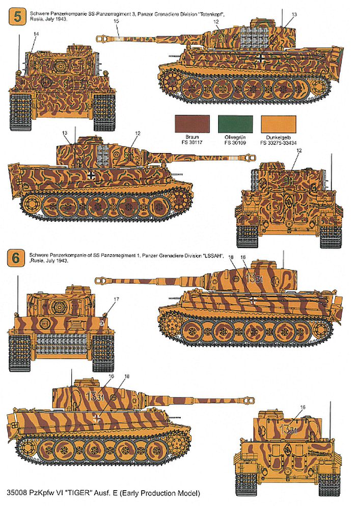 1:35 Pz.Kpfw.VI Tiger Ausf.E Early Production 35008 Techmod Decals