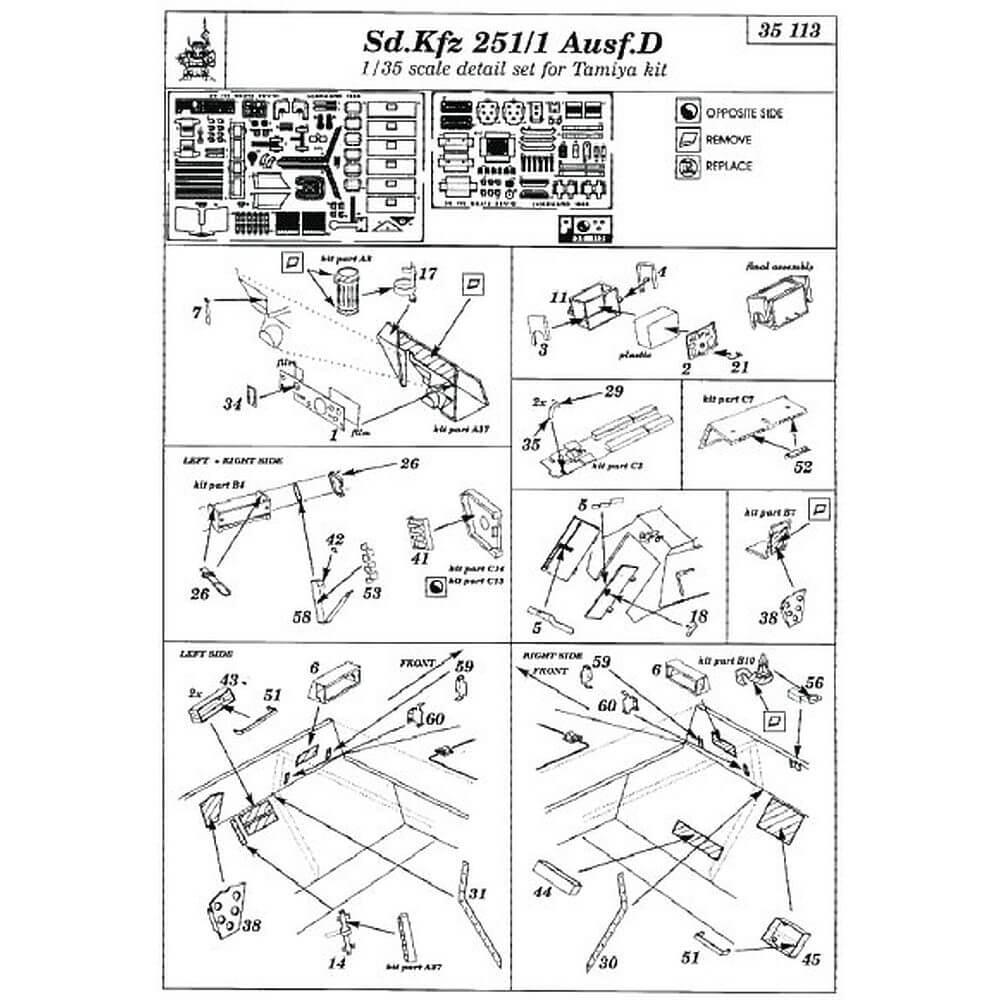 1:35 Sd.Kfz.251/1 Ausf.D Detail Set for Tamiya 35113 Eduard