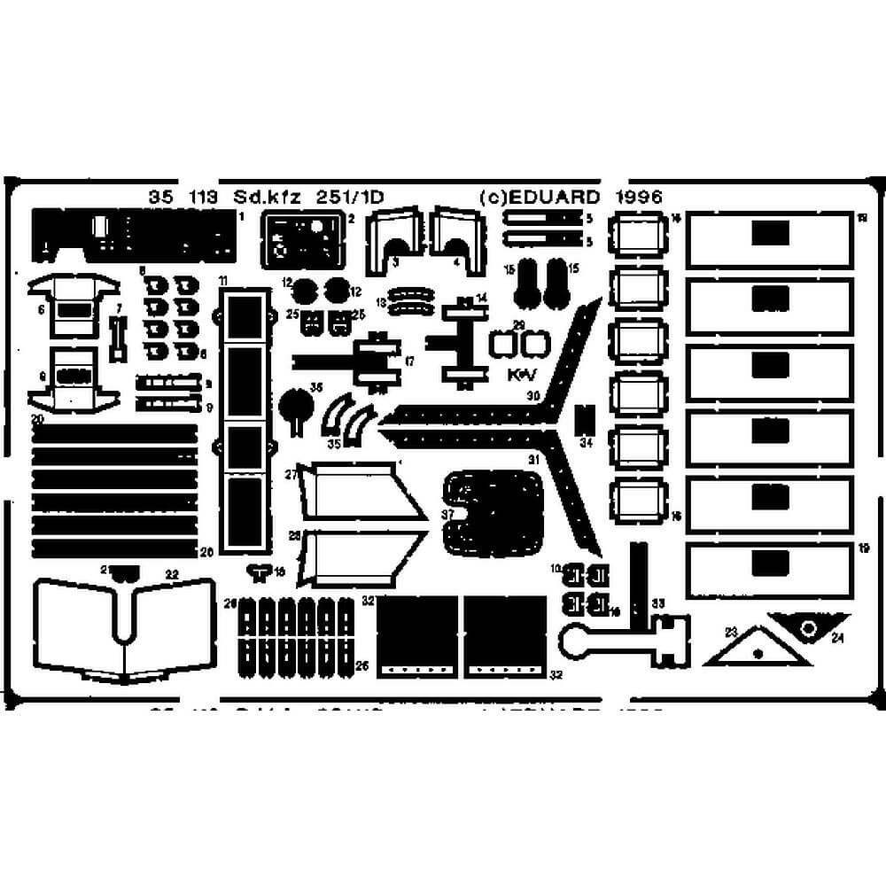 1:35 Sd.Kfz.251/1 Ausf.D Detail Set for Tamiya 35113 Eduard