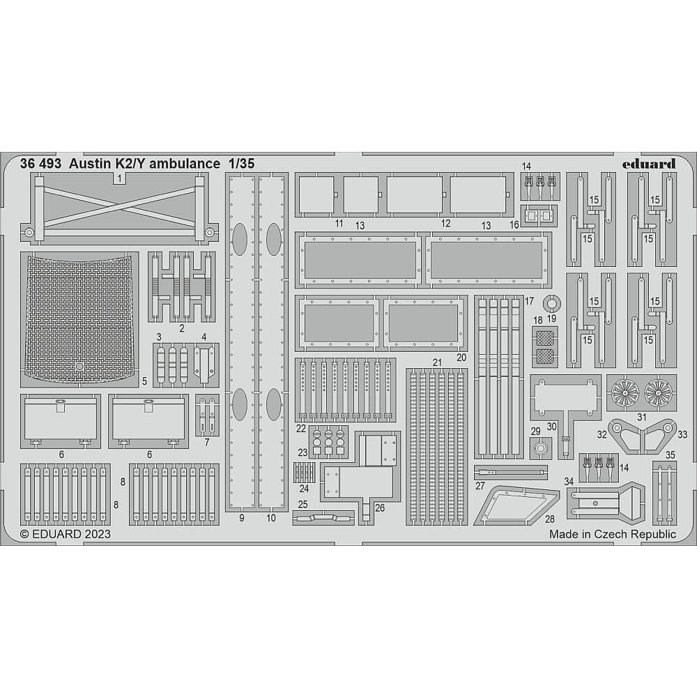 1:35 Austin K2/Y ambulance Detail Set for Airfix 36493 Eduard