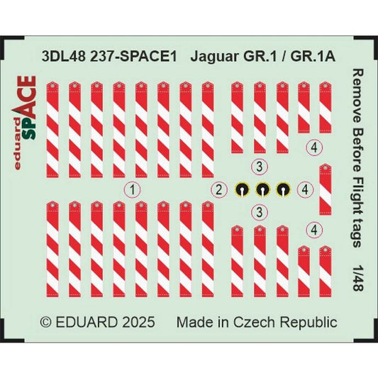 1:48 Jaguar GR.1 / GR.1A Remove Before Flight Tags SPACE 3DL48237 Eduard