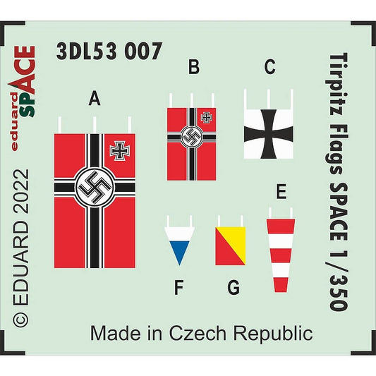 1:350 Tirpitz flags SPACE for Trumpeter 3DL53007 Eduard