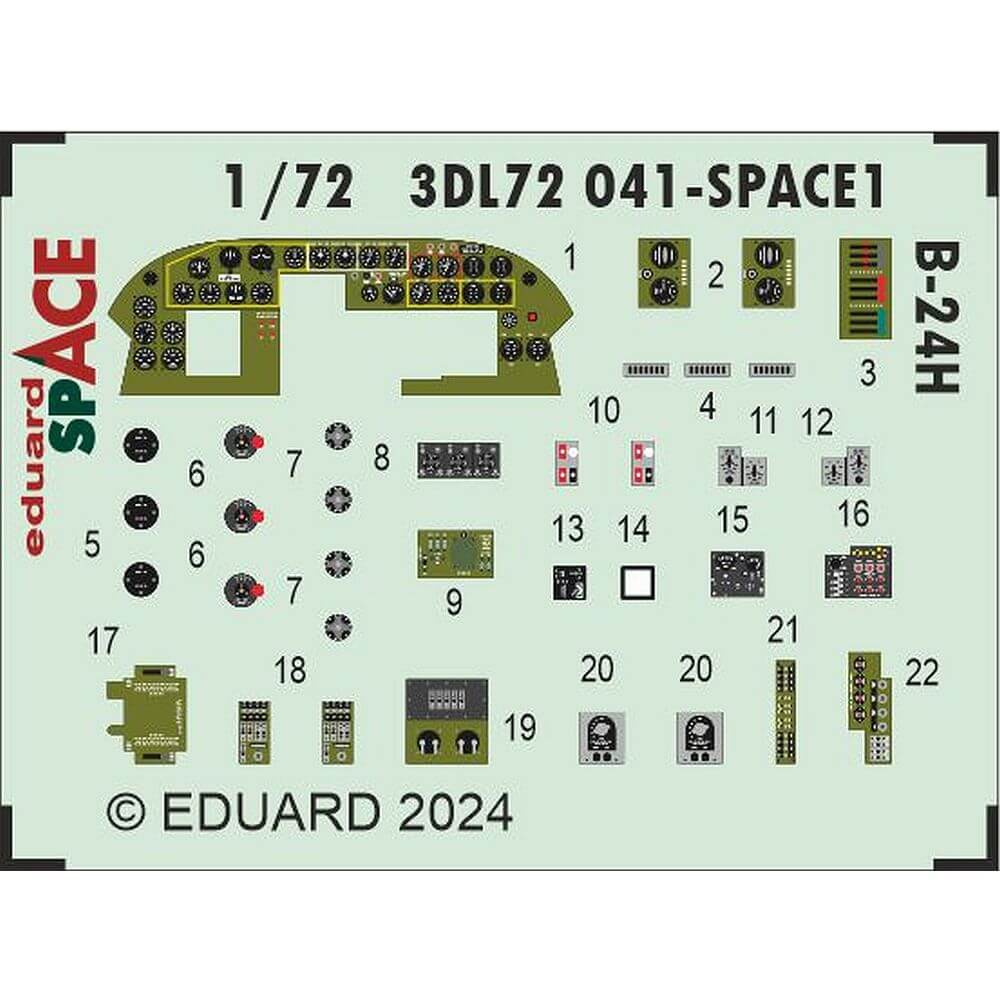 1:72 B-24H Liberator SPACE Detail Set for Airfix 3DL72041 Eduard