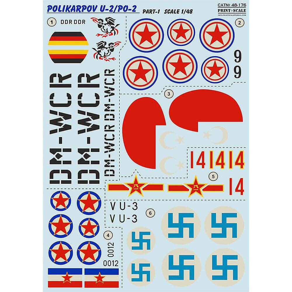 1:48 Polikarpov U-2/Po-2 Part 1 48-176 Print Scale