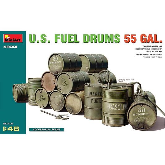 1:48 US Fuel Drums 55 Gals Set 49001 MiniArt