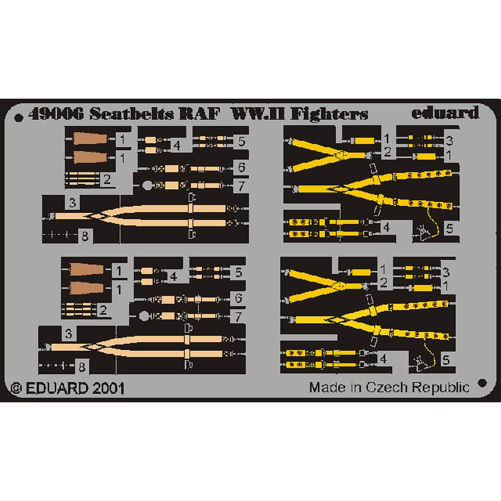 1:48 Seatbelts RAF WWII Fighters 49006 Eduard