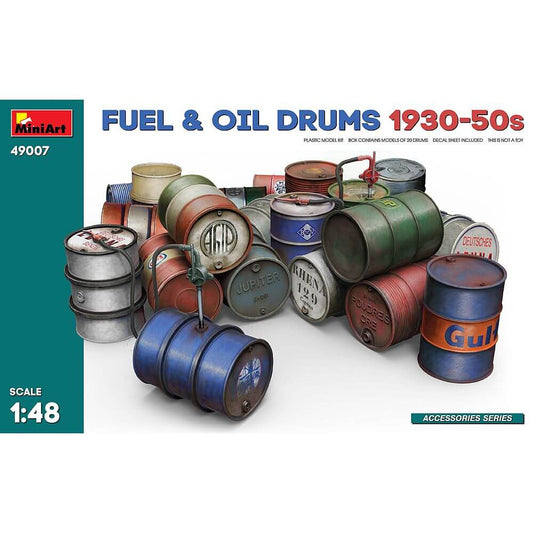 1:48 Fuel & Oil Drums 1930-50s 49007 MiniArt