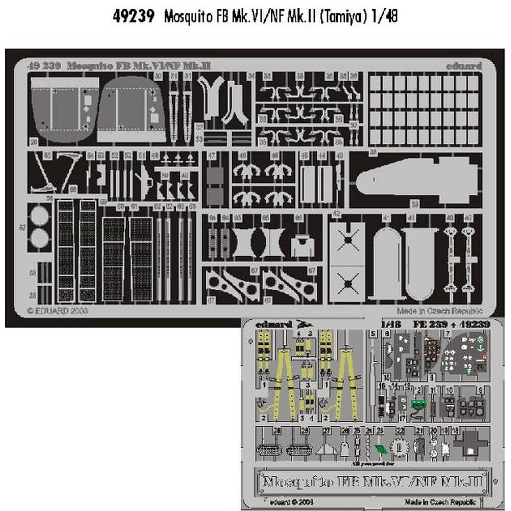 1:48 Mosquito FB Mk.VI / NF Mk.II Detail Set for Tamiya 49239 Eduard