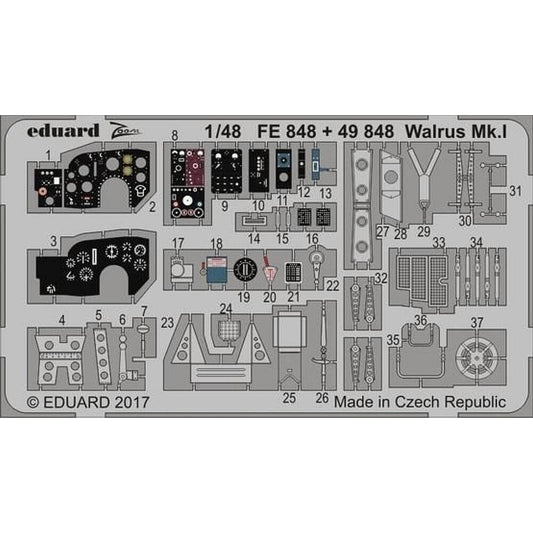 1:48 Supermarine Walrus Mk.I - PE Interior for Airfix 49848 Eduard