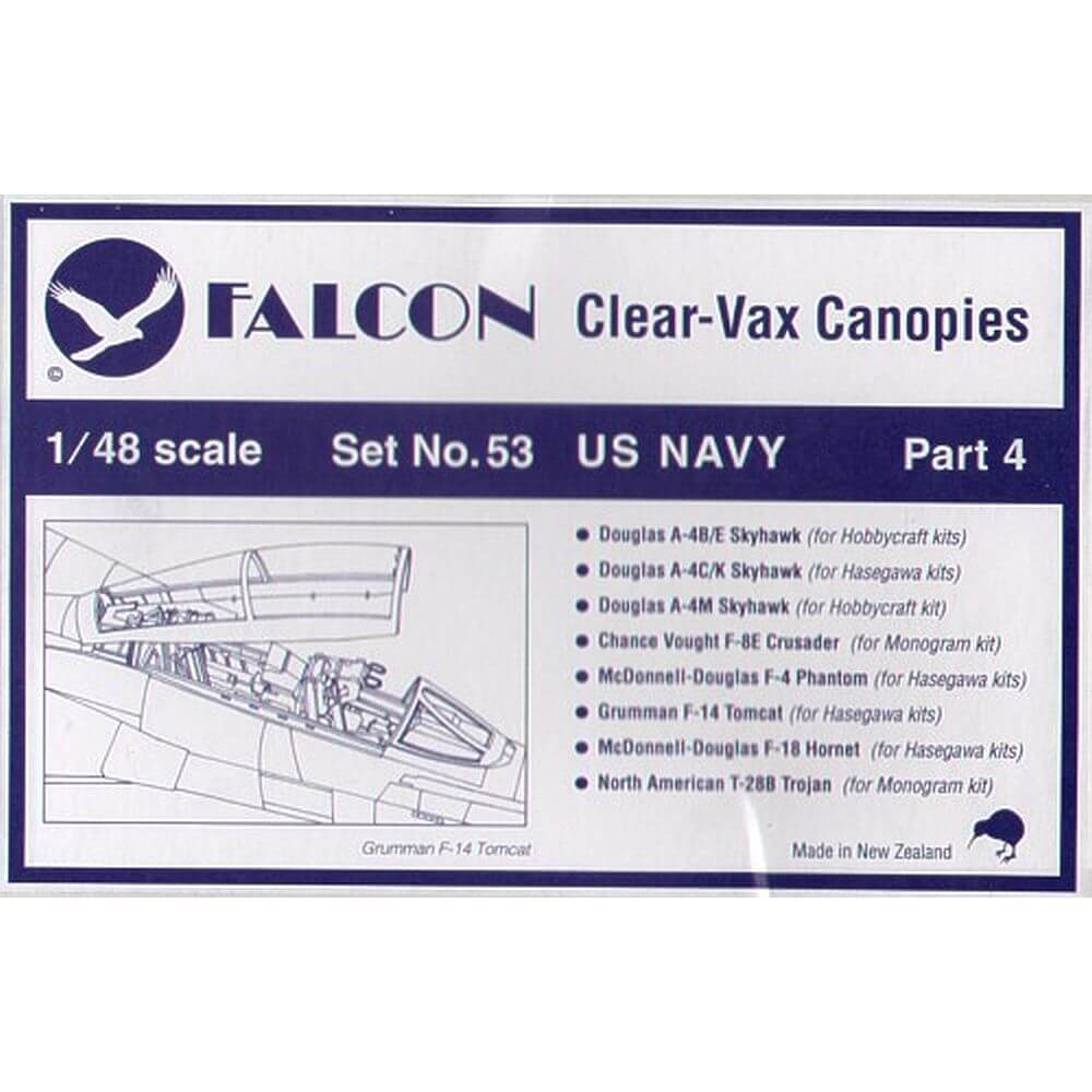 1:48 Clear-Vax Canopies US Navy Part 4 Set 53 Falcon