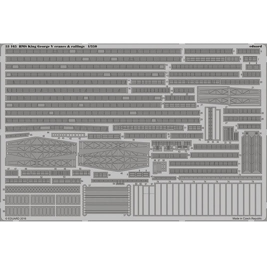 1:350 HMS King George V cranes & railings 1920 # 53165 Eduard