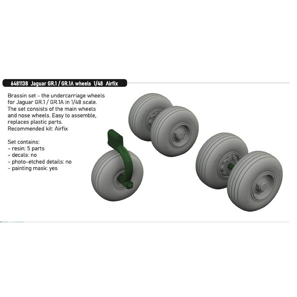 1:48 SEPECAT Jaguar GR.1 / GR.1A Wheels for Airfix 6481138 Eduard