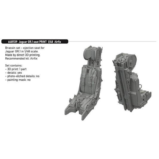 1:48 SEPECAT Jaguar GR.1 - Seat for Airfix 6481139 Eduard