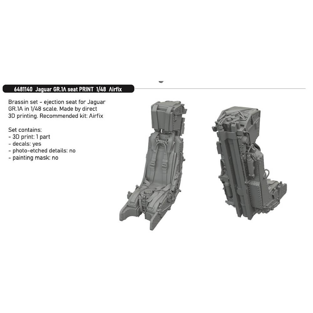 1:48 SEPECAT Jaguar GR.1A - Seat for Airfix 6481140 Eduard