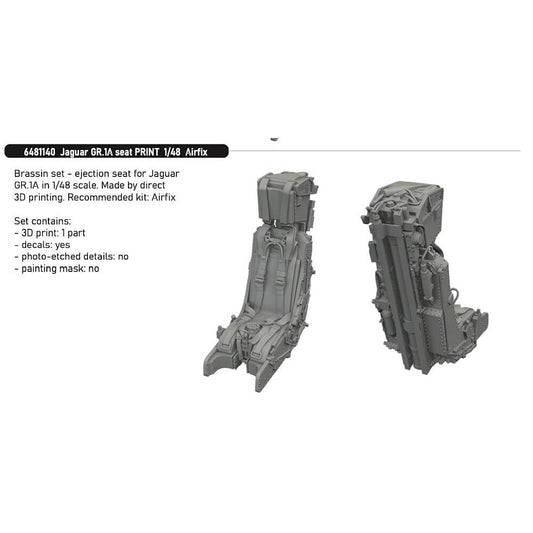 1:48 SEPECAT Jaguar GR.1A - Seat for Airfix 6481140 Eduard