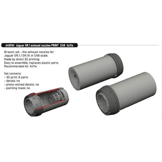 1:48 Jaguar GR.1 Exhaust Nozzles PRINT for Airfix 6481141 Eduard