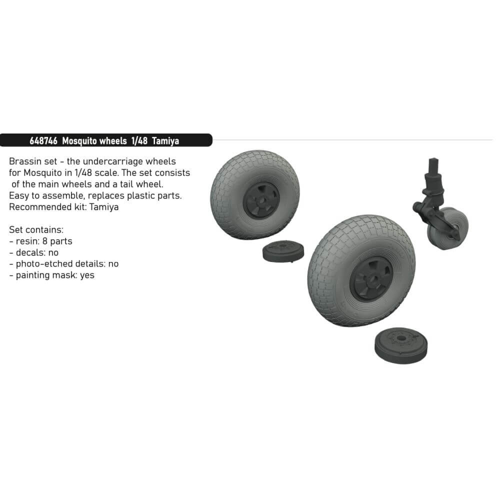 1:48 Mosquito wheels for Tamiya 648746 Eduard Brassin
