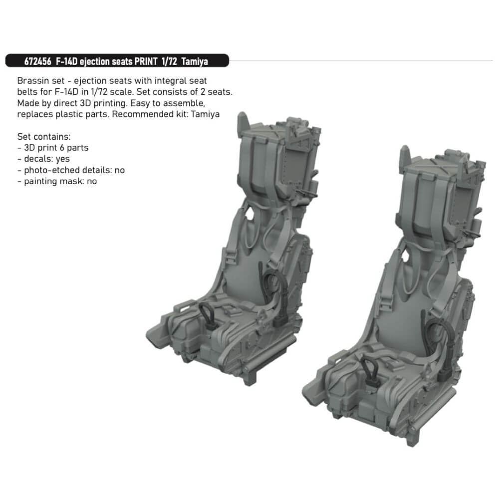 1:72 Grumman F-14 D Tomcat - Ejection Seats for Tamiya 672456 Eduard