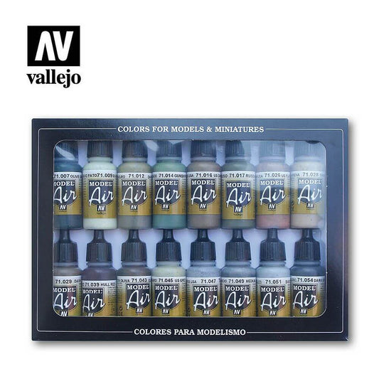 Model Air Allied Forces WWII Acrylic Paint Set - 16 colours 71.180 Vallejo