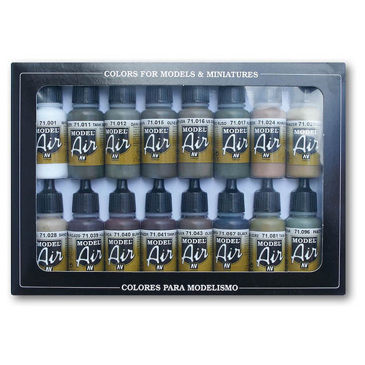 Model Air Extreme Modelling Tank Acrylic Paint Set - 16 colours 71.190 Vallejo