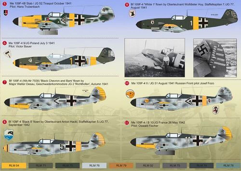 1:72 Messerchmitt Bf-109 F-4 Luftwaffe 72-049 Print Scale