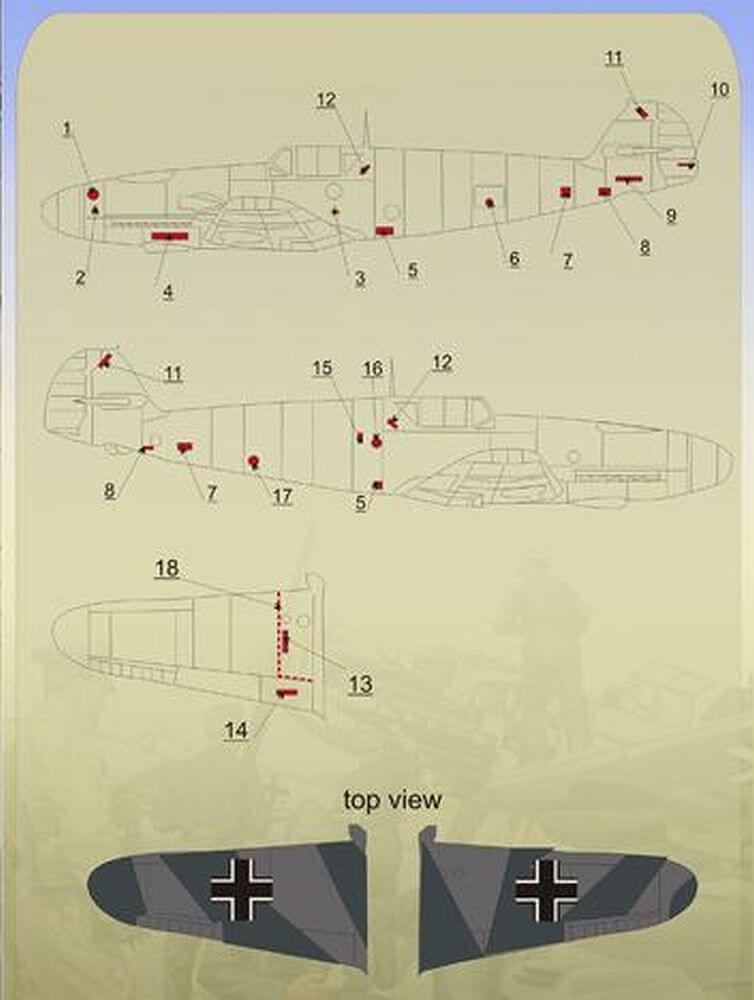 1:72 Messerchmitt Bf-109 F-4 Luftwaffe 72-049 Print Scale