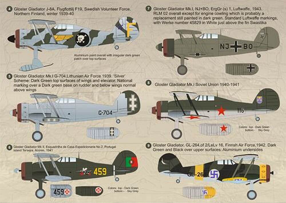 1:72 Gloster Gladiator 72-063 Print Scale