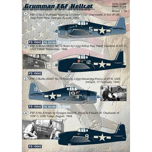 1:72 Grumman F6F Hellcat 72-094 Print Scale