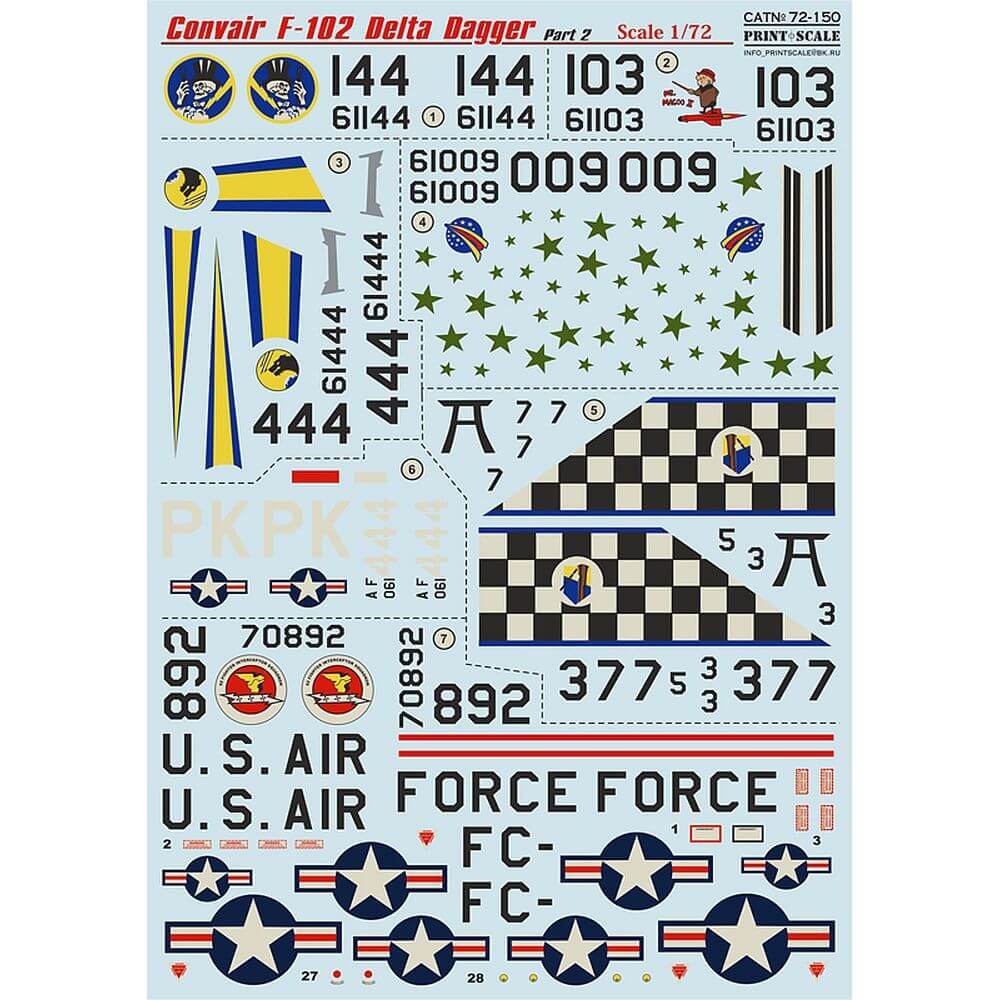 1:72 Convair F-102 Delta Dagger Part 1 72-150 Print Scale