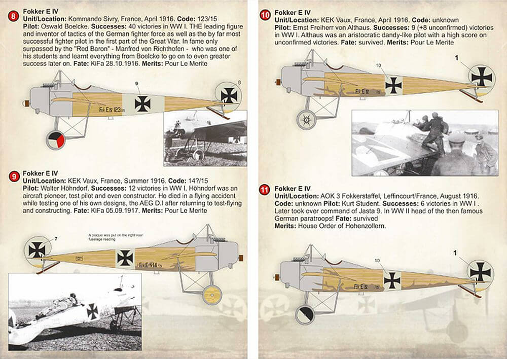 1:72 Focker Eindecker Aces Decals 72-213 Print Scale